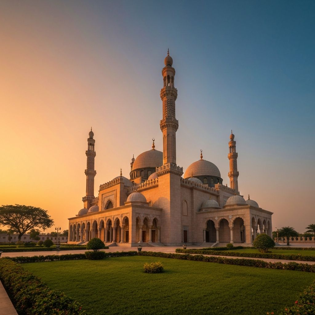 Mosque exterior at golden hour